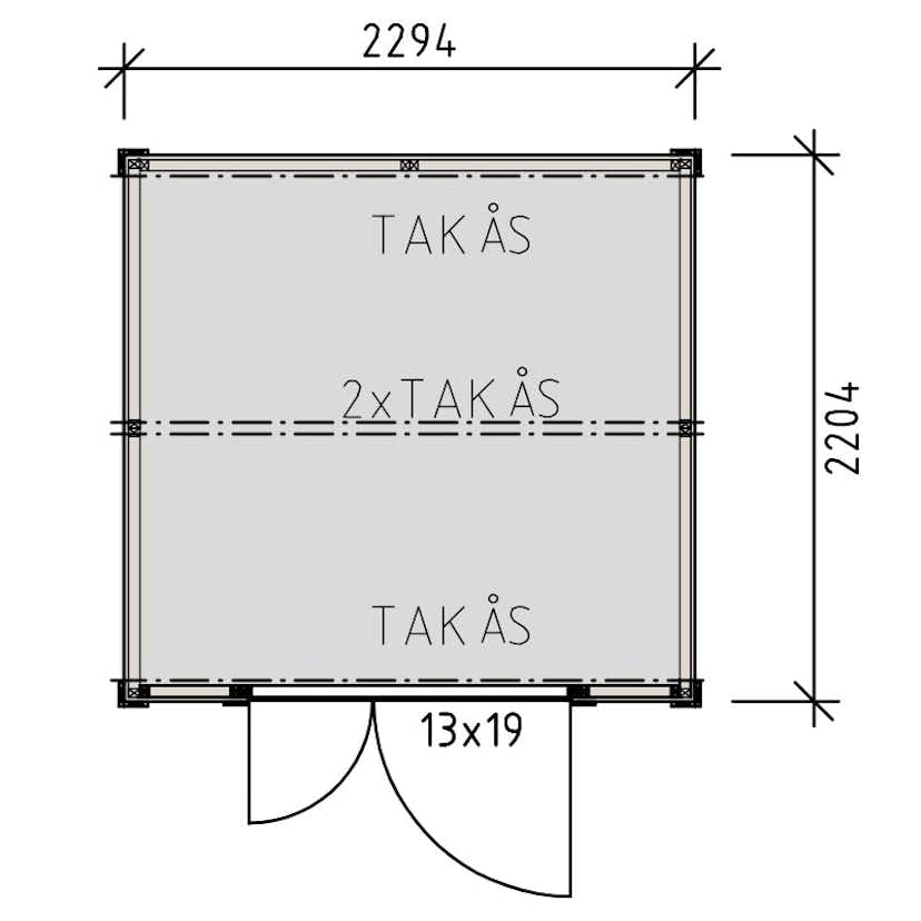 Förråd Vibostugan Jonstorp 5 m² Redskapsbod i Trä med Pulpettak