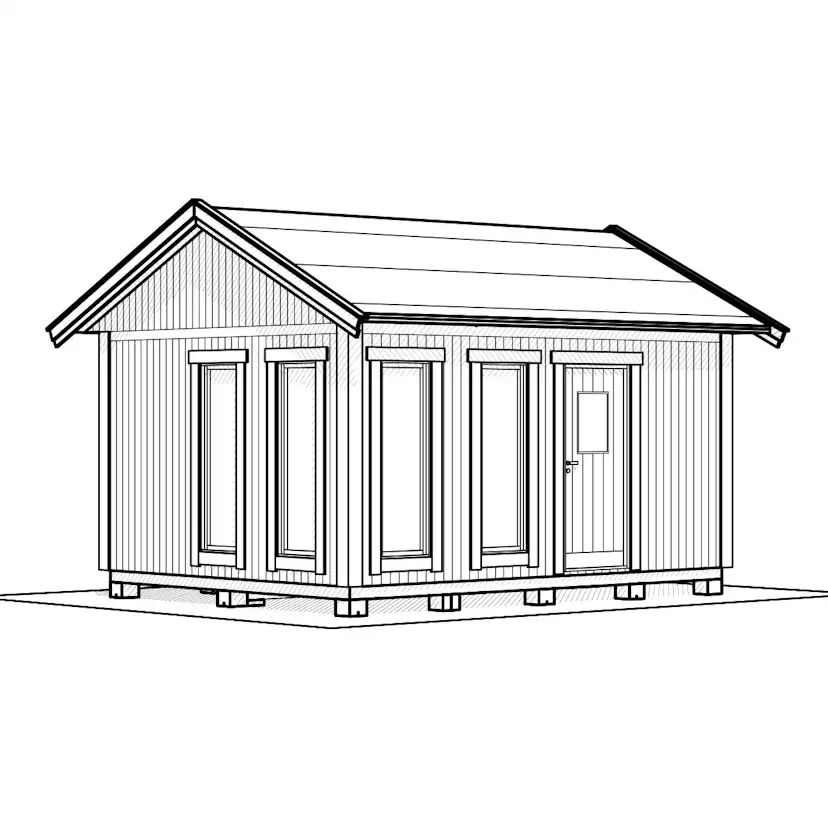 Attefallshus Vibostugan Njuta 20-4 19,6 m² Trähus