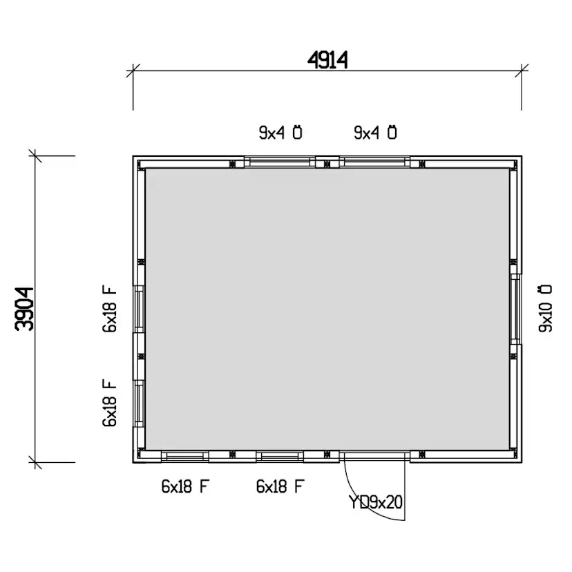 Attefallshus Vibostugan Njuta 20-4 19,6 m² Trähus