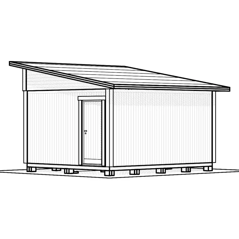 Attefallshus Vibostugan Njuta Funkis 20-2 19,6 m² Trähus