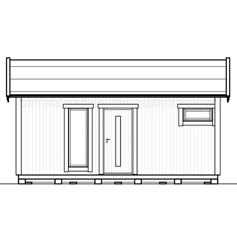 Attefallshus Vibostugan Njuta 25-2 24,3 m² Trähus med Sadeltak