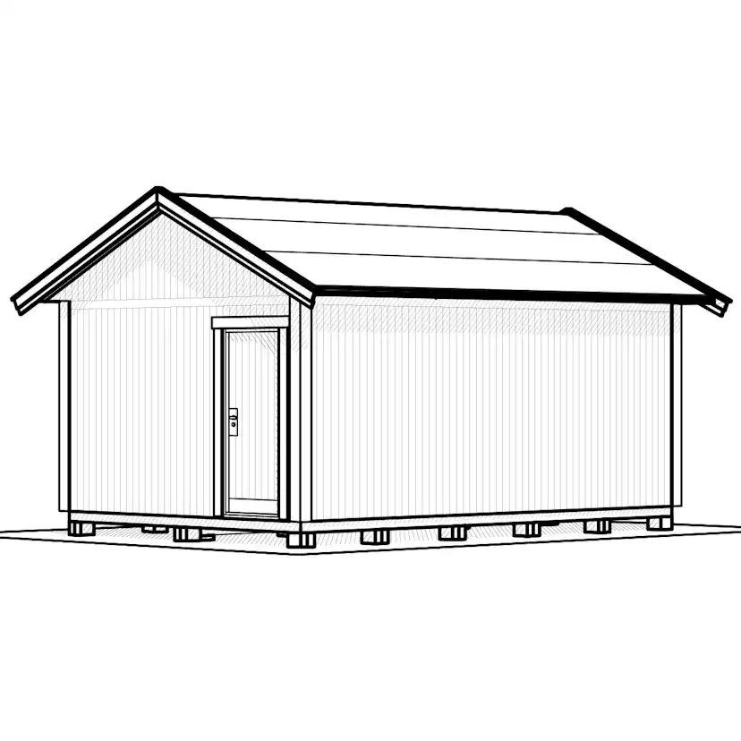 Attefallshus Vibostugan Njuta 25-2 24,3 m² Trähus med Sadeltak