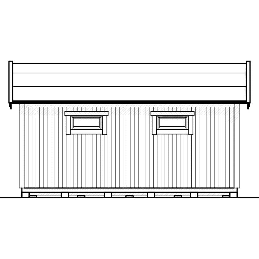 Attefallshus Vibostugan Njuta 25-4 24,3 m² Trähus med Sadeltak