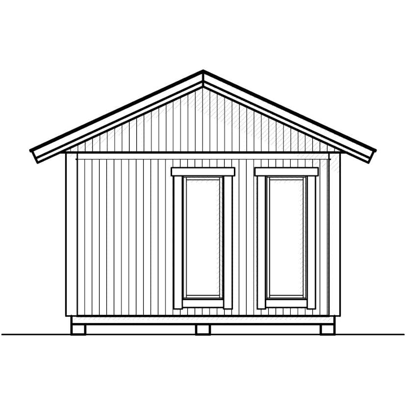 Attefallshus Vibostugan Njuta 25-4 24,3 m² Trähus med Sadeltak