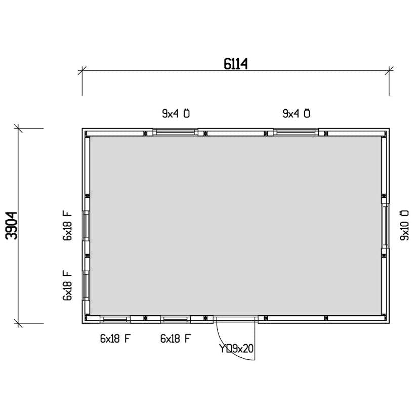 Attefallshus Vibostugan Njuta 25-4 24,3 m² Trähus med Sadeltak