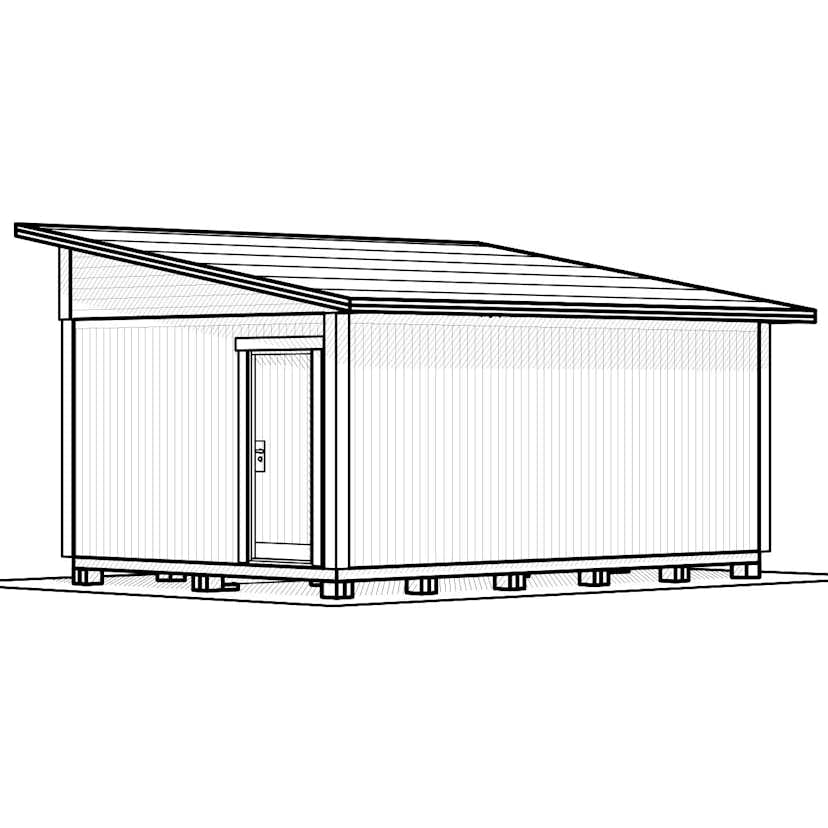 Attefallshus Vibostugan Njuta Funkis 25-2 24,3 m² Trähus
