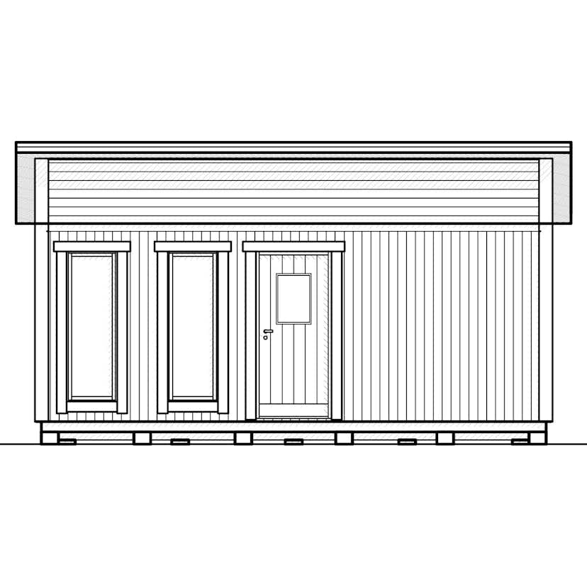 Attefallshus Vibostugan Njuta Funkis 25-4 24,3 m² Trähus