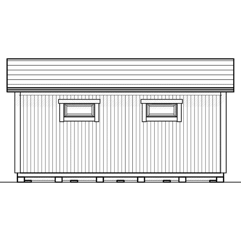 Attefallshus Vibostugan Njuta Funkis 25-4 24,3 m² Trähus