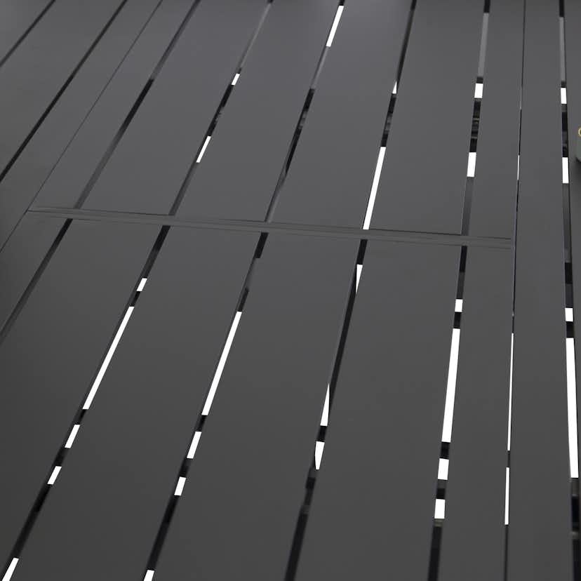 Utebord Venture Home Marbella Förlängningsbart Aluminiumbord, Ovalt Ø 140 cm Svart