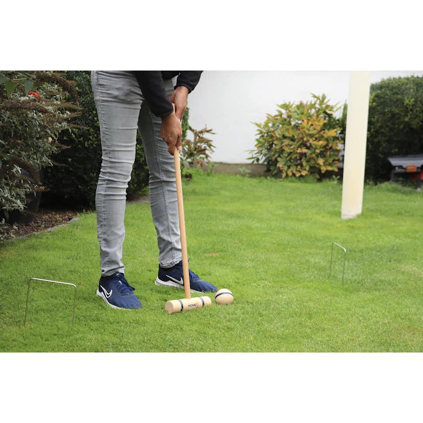 Krocket Home it Premium Krocketspel I Gummiträ För 4 Spelare