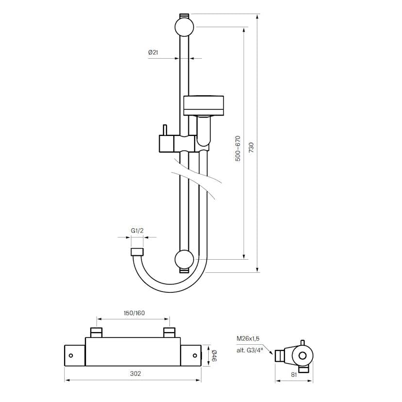 Duschset Tapwell Evo EVM168 + ZSAL105 160 CC