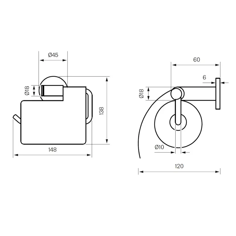 Toalettpappershållare Tapwell TA236 med Lock
