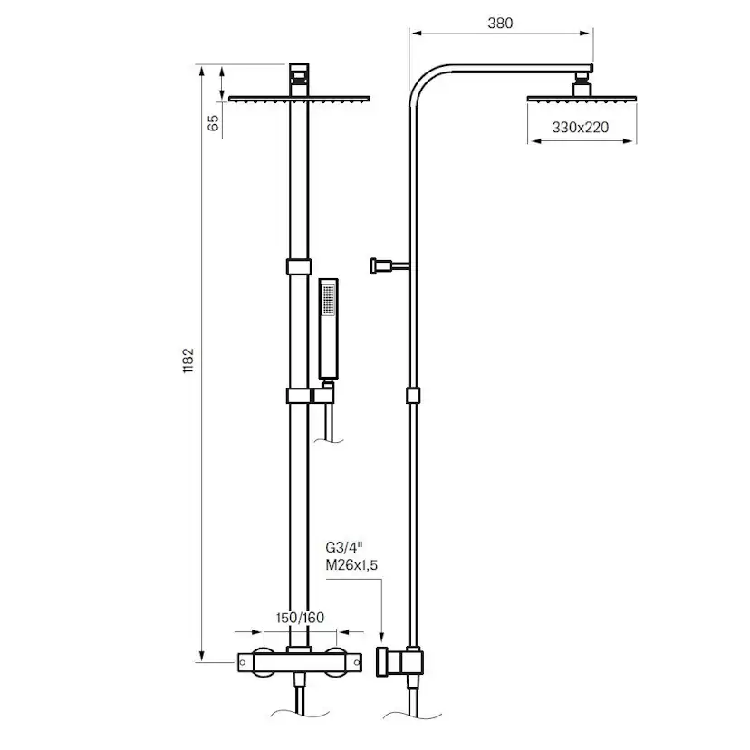 Takduschset Tapwell Level LES8300 Edition 2 160 CC