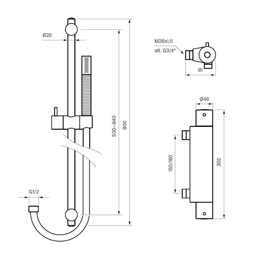 Duschset Tapwell Evo EVM168 + ZSAL300 160 CC