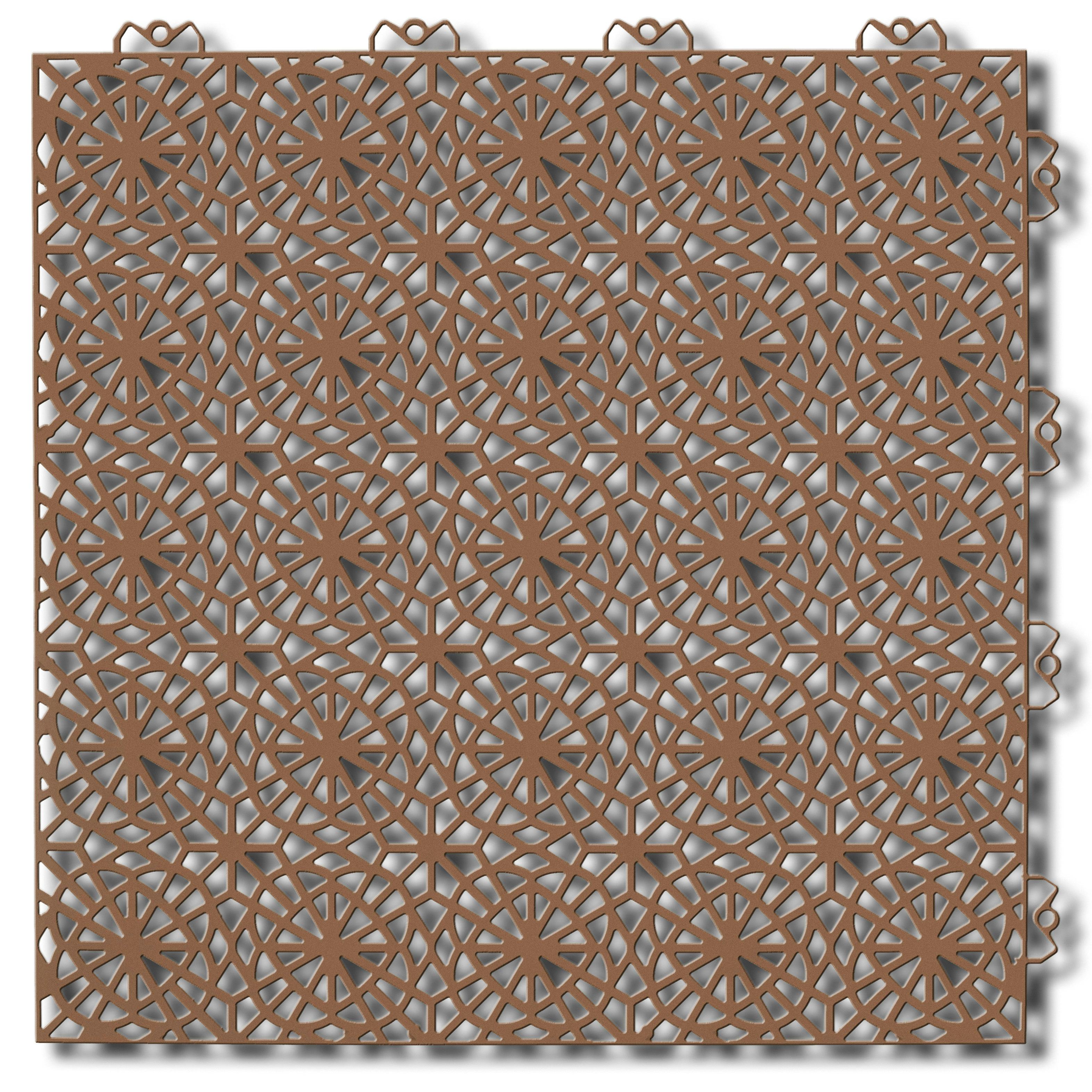 Golvplatta Bergo XL Cedar Wood Golvtrall i Plast