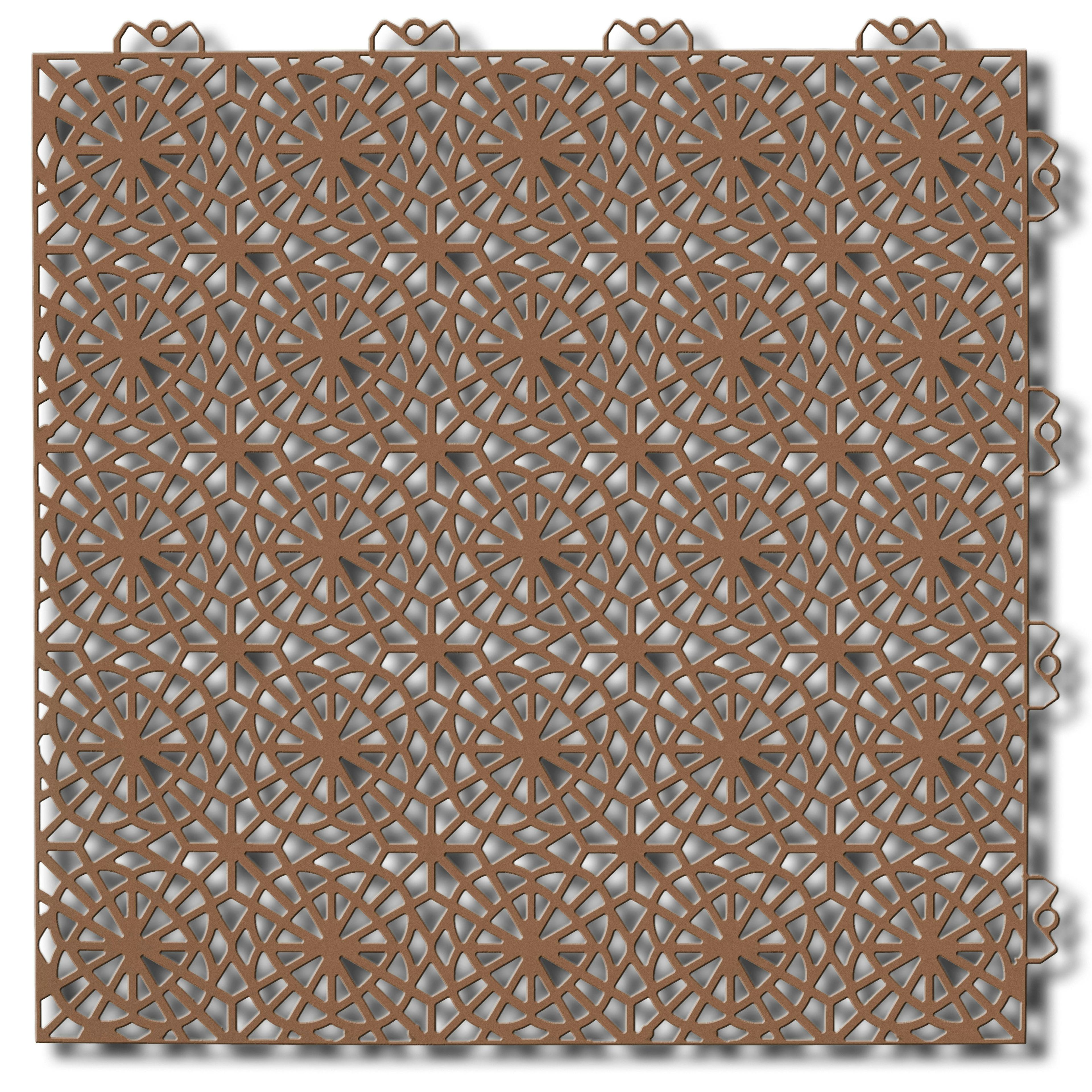 Golvplatta Bergo XL Cedar Wood Golvtrall i Plast