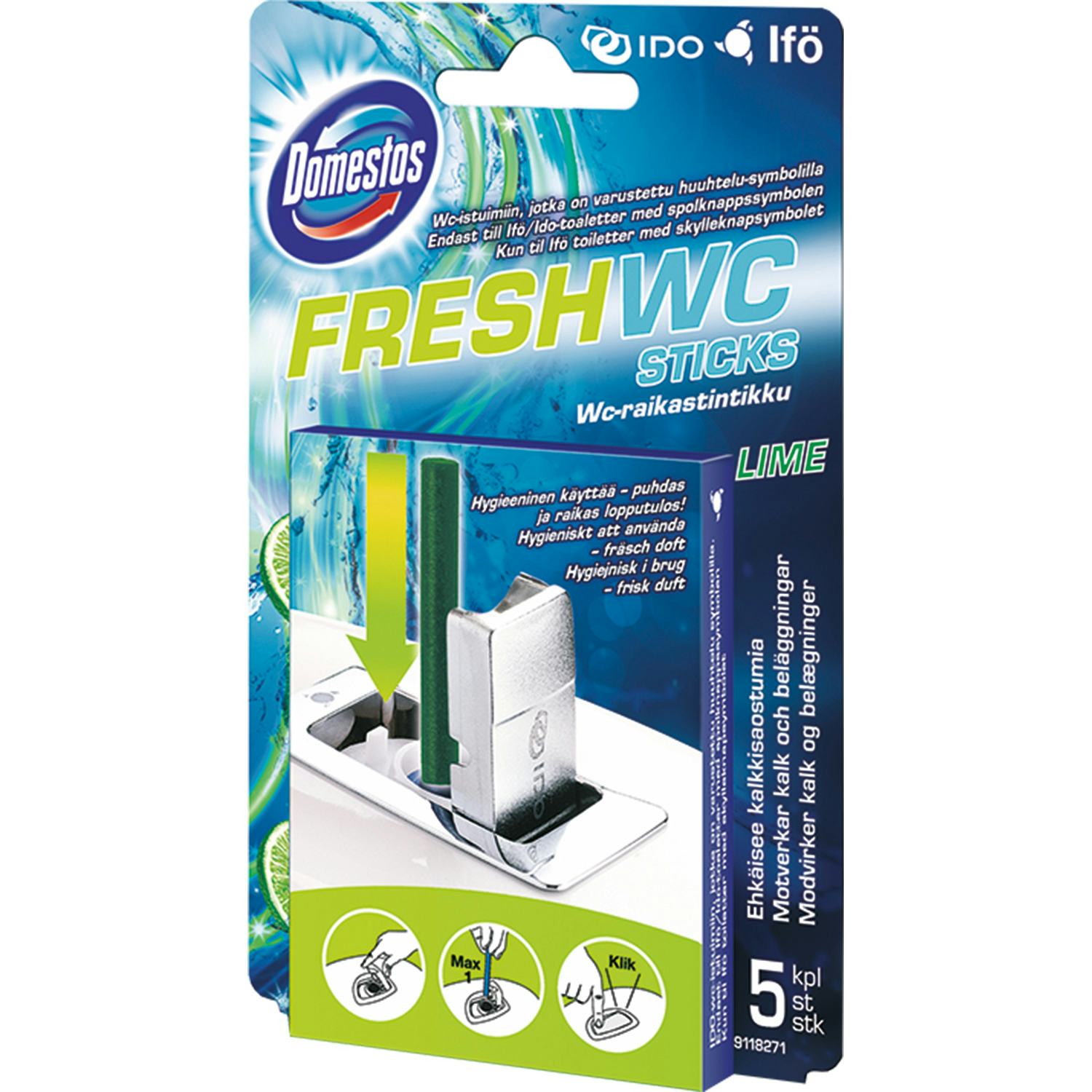 WC-sticks Domestos Fresh Lime 5-pack