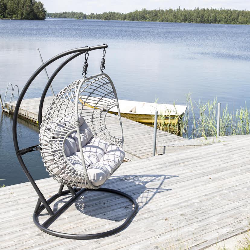 Hängstol Venture Home Viga Dubbel med 2 Sittplatser & Svart Stativ för Trädgård