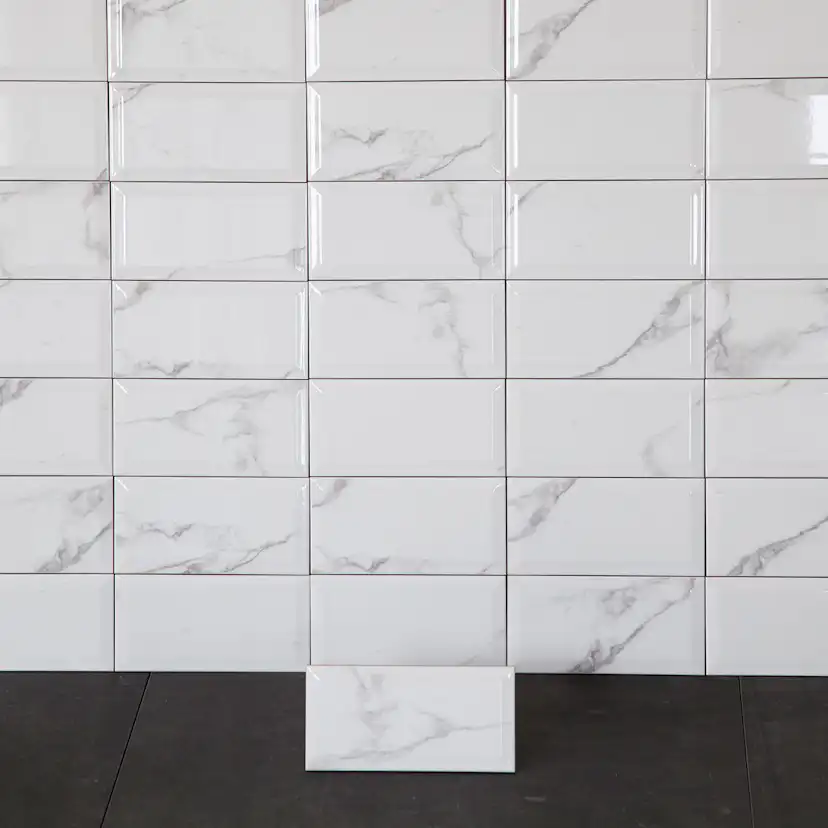 Kakel Arredo Carrara Metro Biselado Vit 10x20 cm