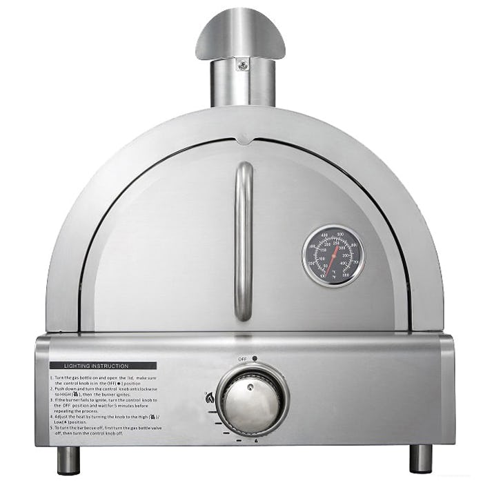 Pizzaugn Myoutdoorkitchen Philadelphia Fristående i Rostfritt Stål med Pizzasten i Tegel