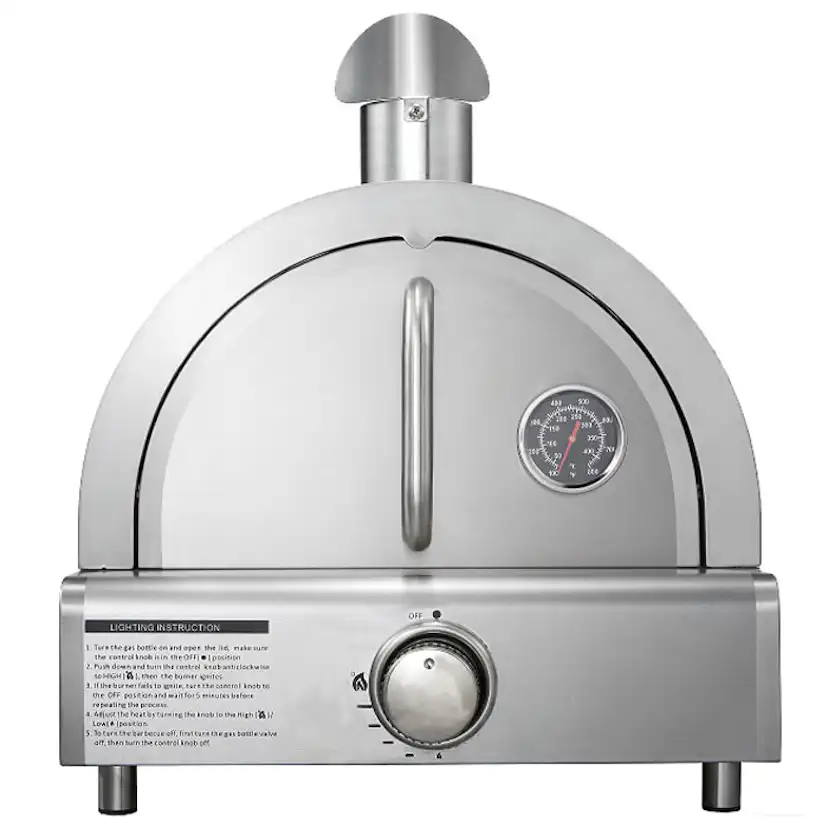 Pizzaugn Myoutdoorkitchen Philadelphia Fristående i Rostfritt Stål med Pizzasten i Tegel