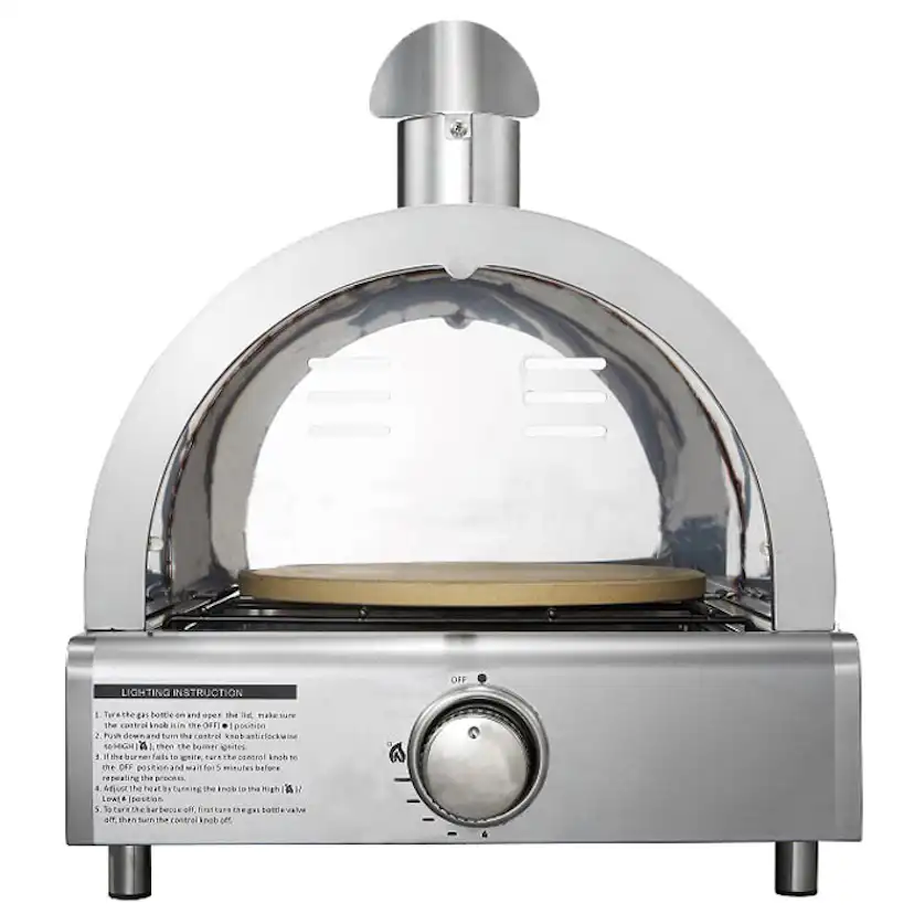 Pizzaugn Myoutdoorkitchen Philadelphia Fristående i Rostfritt Stål med Pizzasten i Tegel