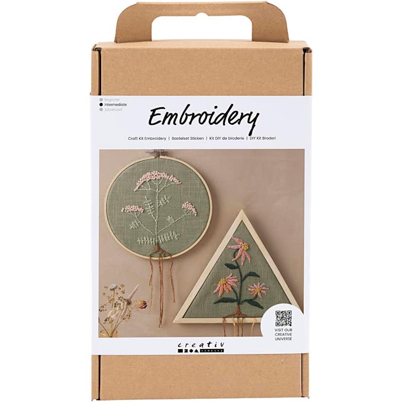 Broderi Creativ Company DYI Kit Mattgrön Broderiramar