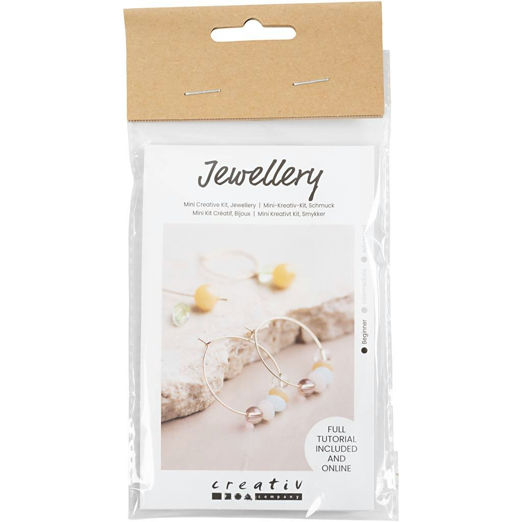 Smycken Creativ Company Mini DIY Kit Creoler med Pärlor