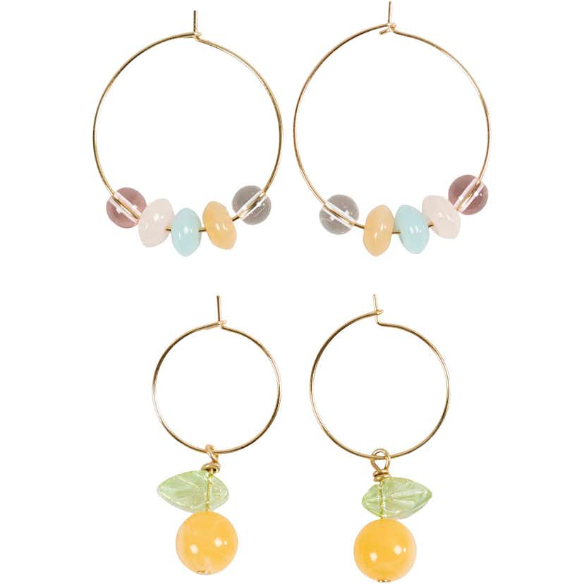 Smycken Creativ Company Mini DIY Kit Creoler med Pärlor