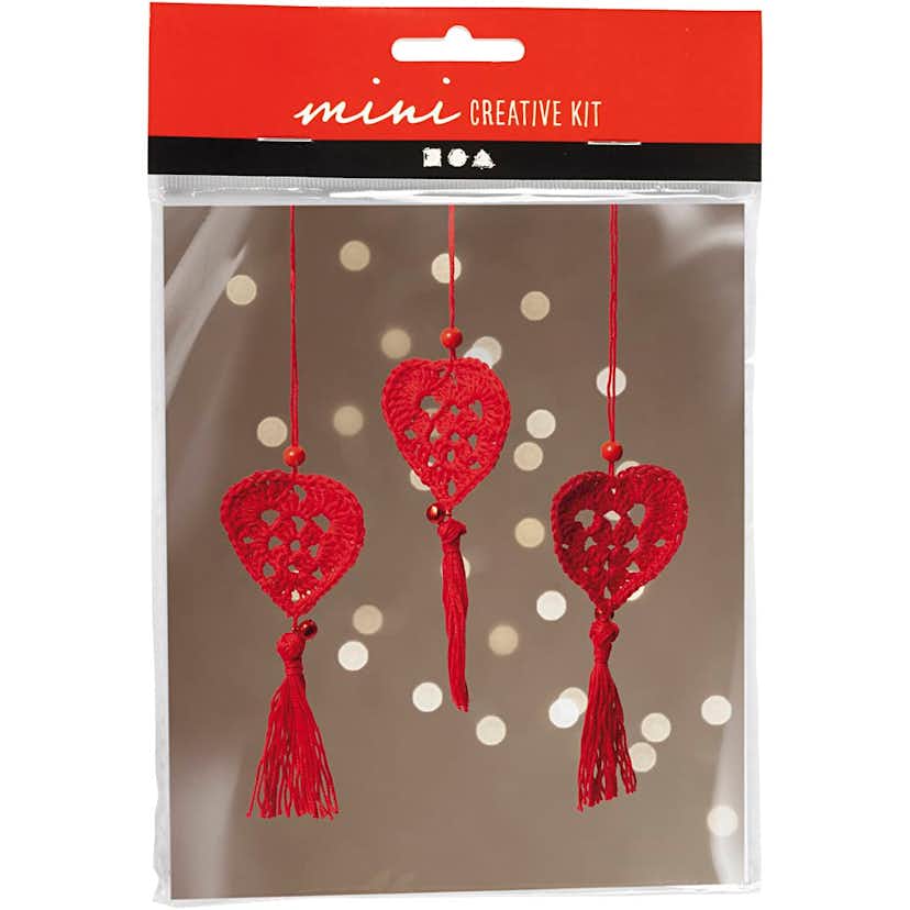 Virkning Creativ Company Mini DIY Kit Hjärtan