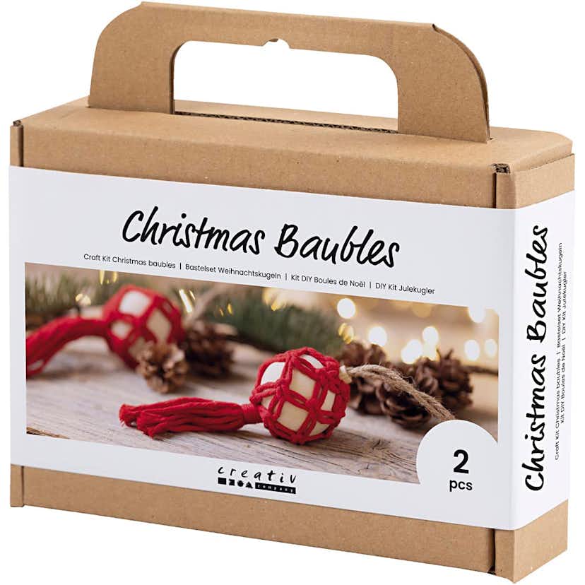 Julgranskulor Creativ Company DIY Kit Julrött Makramé
