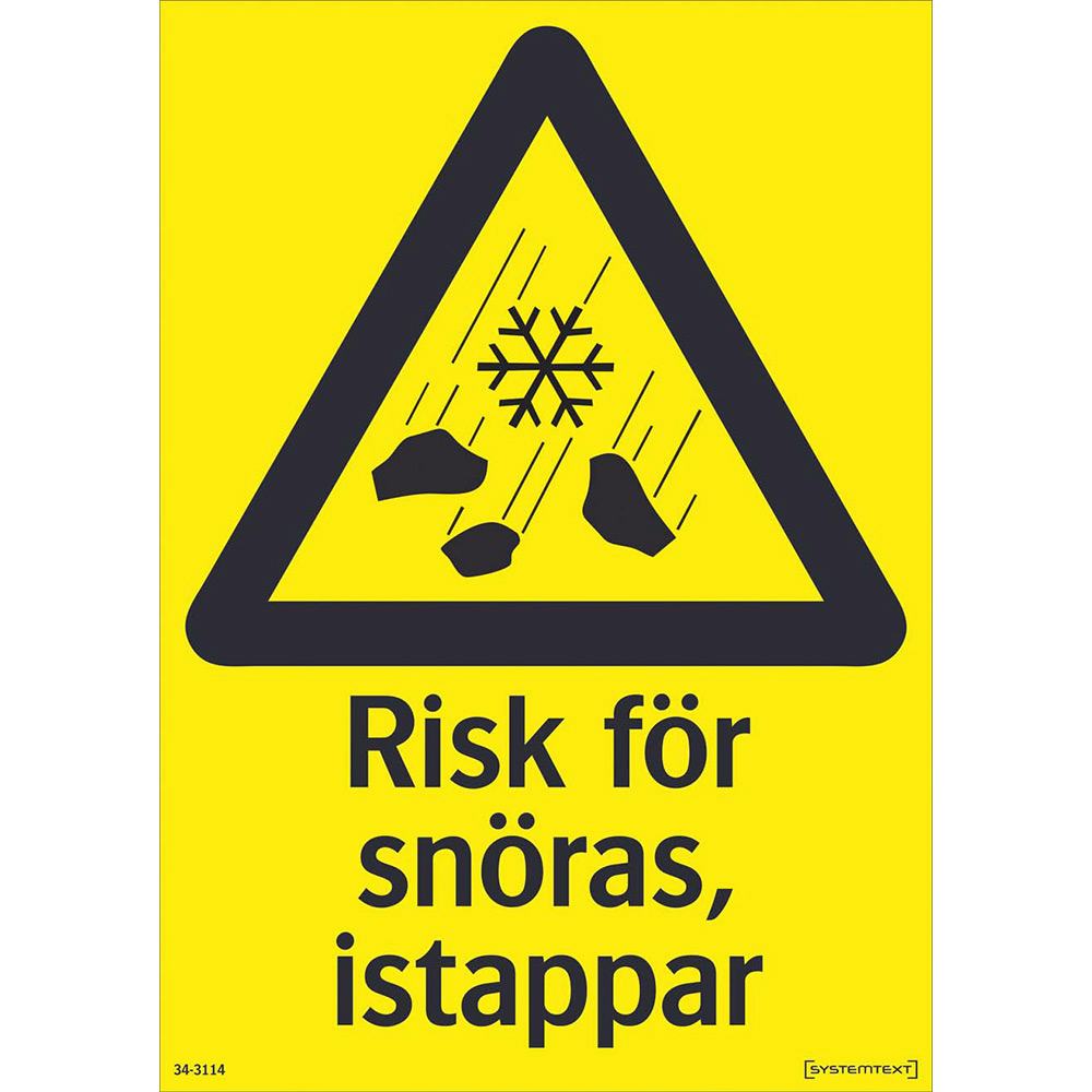Skylt Systemtext Risk För Snöras Plast