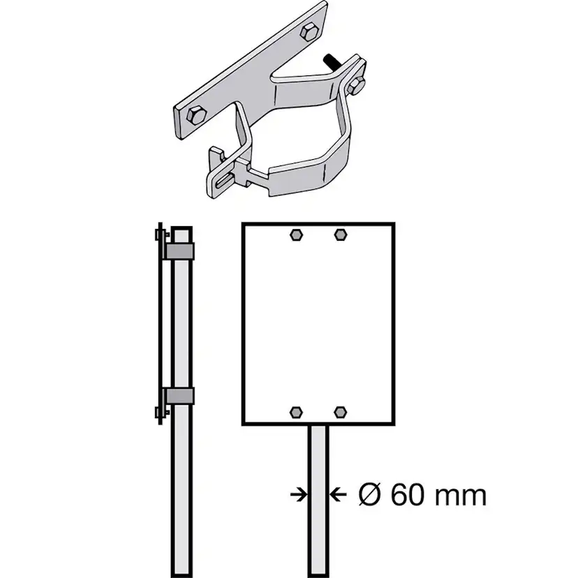 Stolpfäste Systemtext För Plana Skyltar Aluminium