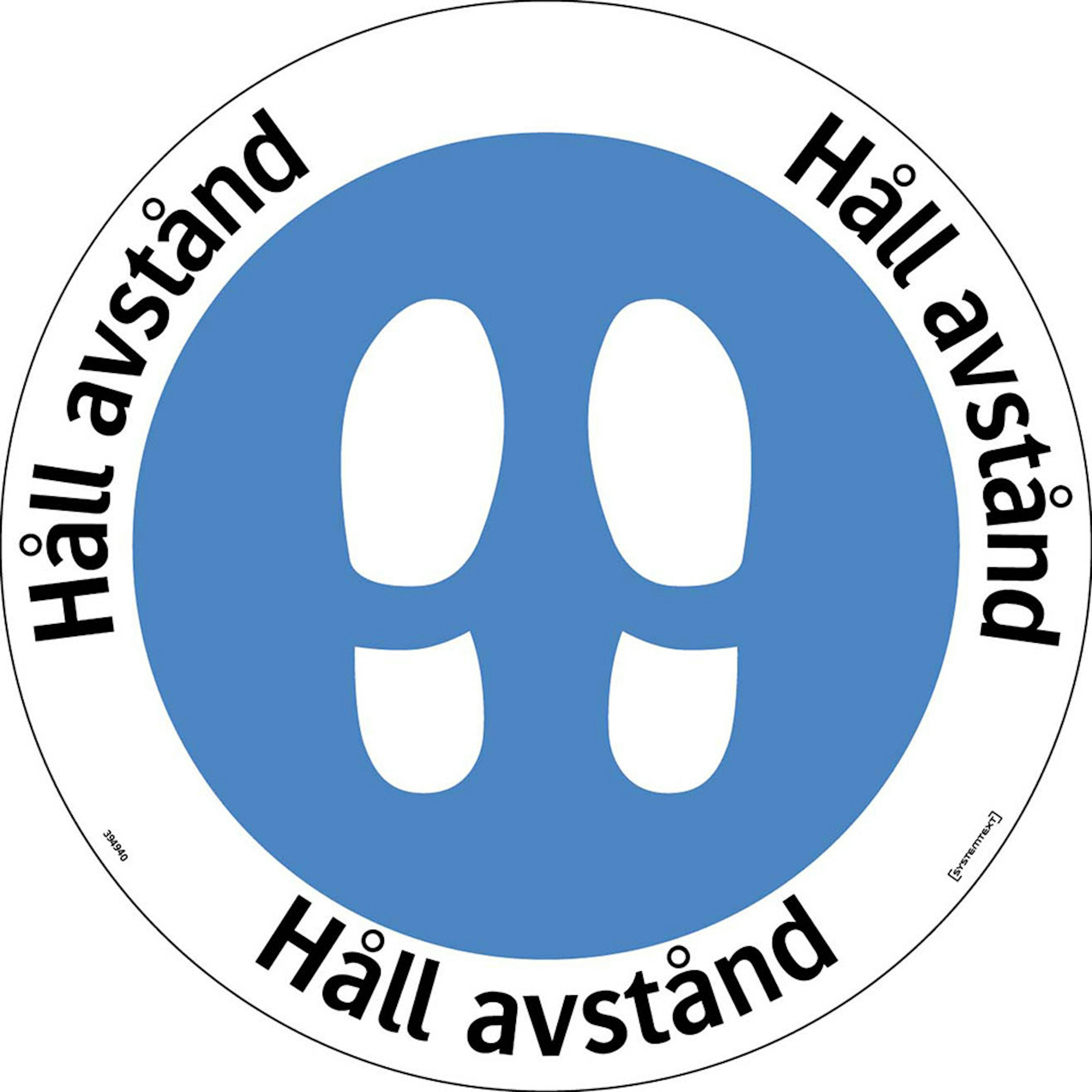 Golvdekal Systemtext Håll Avstånd 410mm