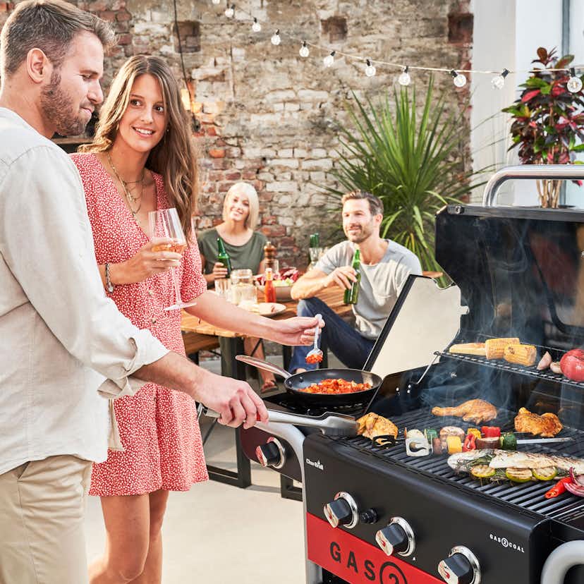 Hybridgrill Char-Broil Gas2Coal 2.0 330 Gasol- och Kolgrill med Sidobrännare & Gjutjärnsgaller