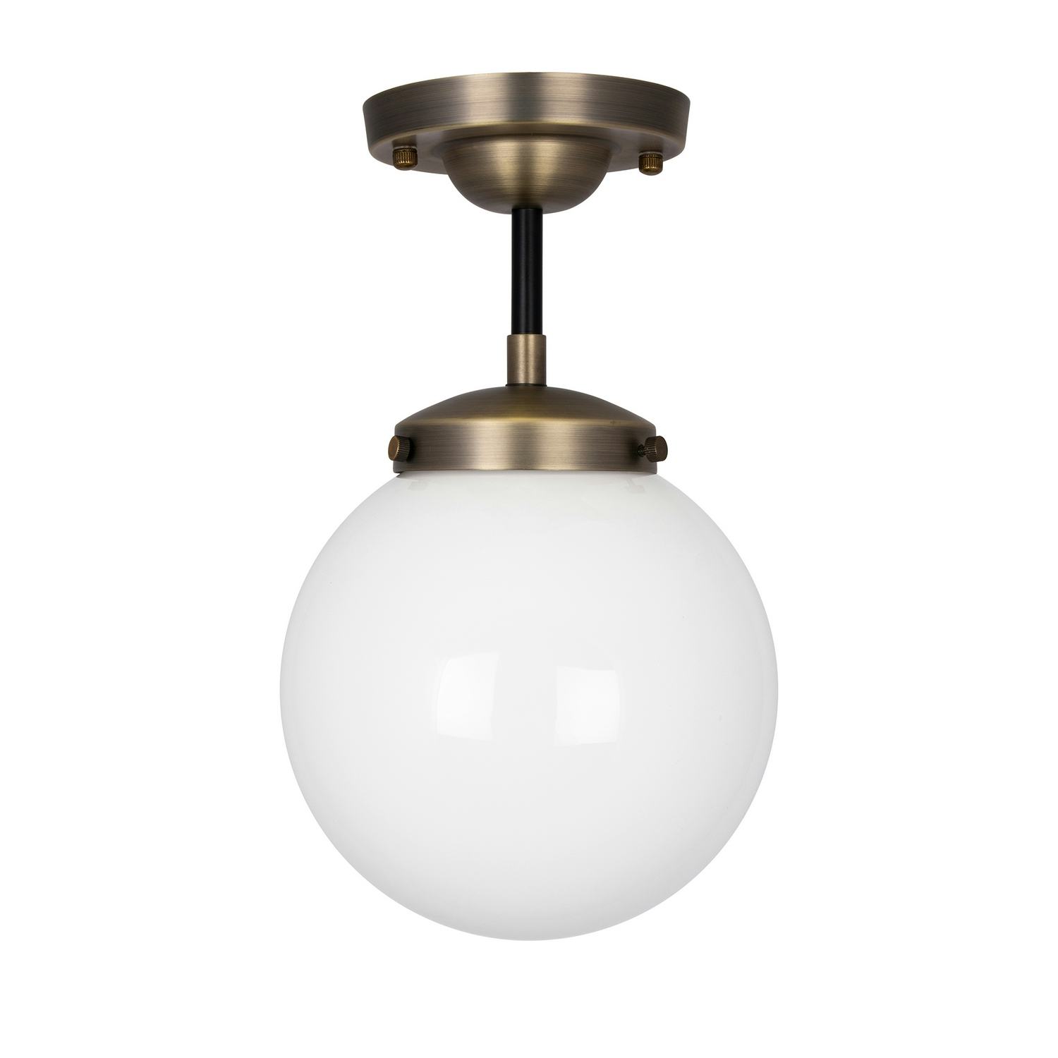 Taklampa Globen Lighting Alley IP44 Antikmässing/Vit