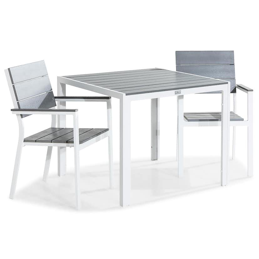 Matgrupp Utomhus Comfort Garden Tunis 90 med 2 StapelTrädgårdsstolar