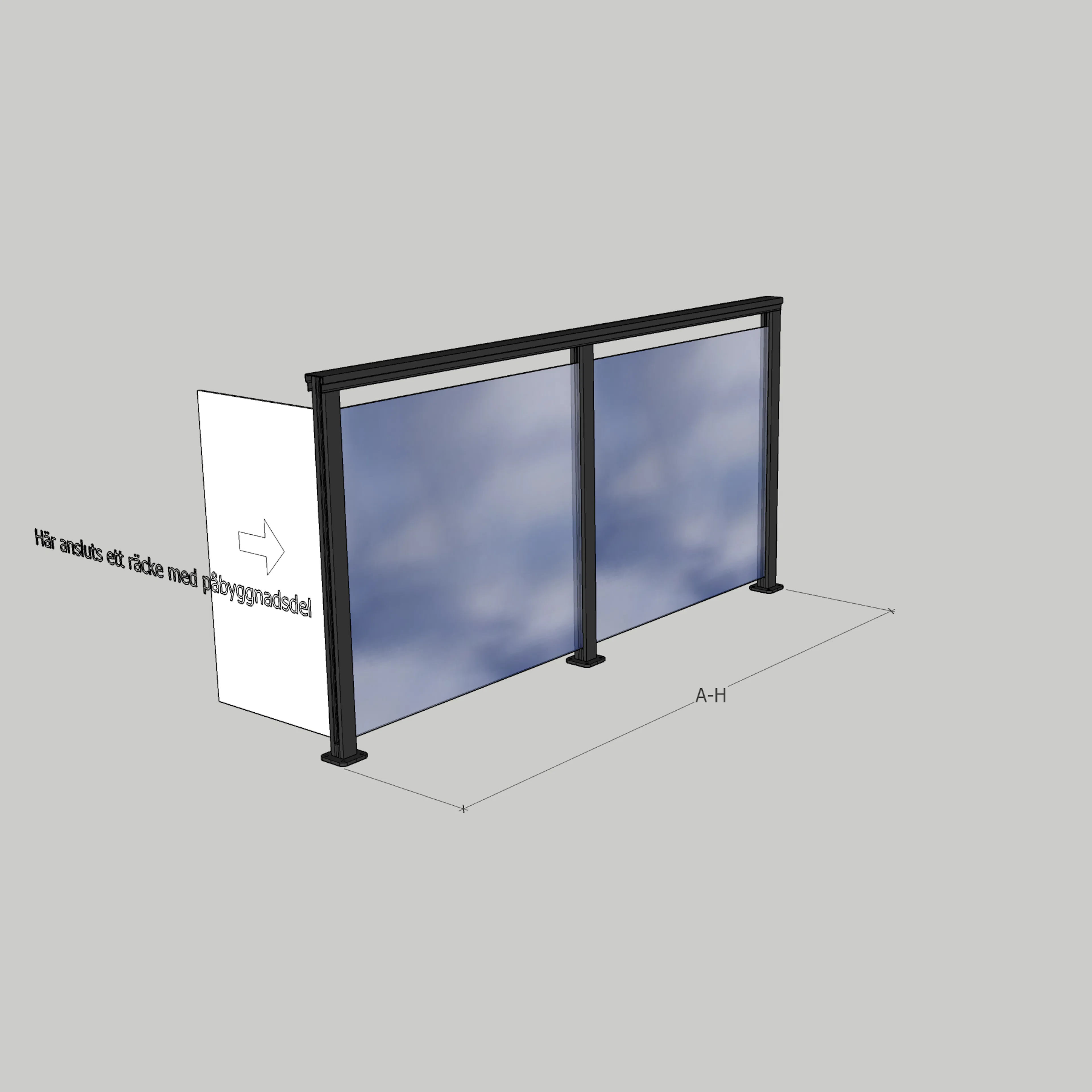 Glasräcke Novoroom Komplett Sektion A-H
