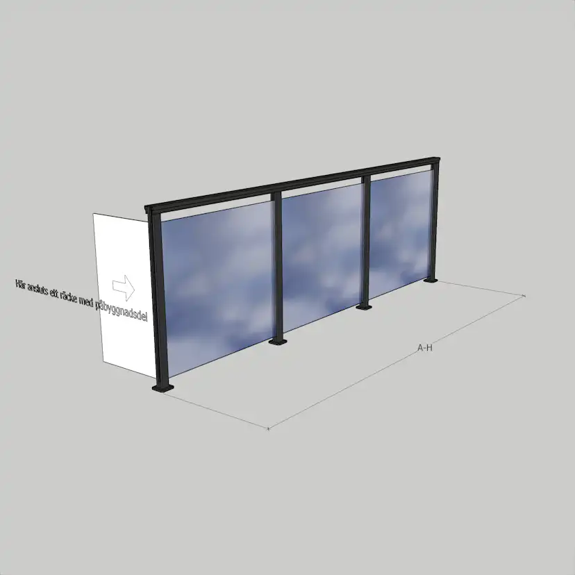 Glasräcke Novoroom Komplett Sektion A-H
