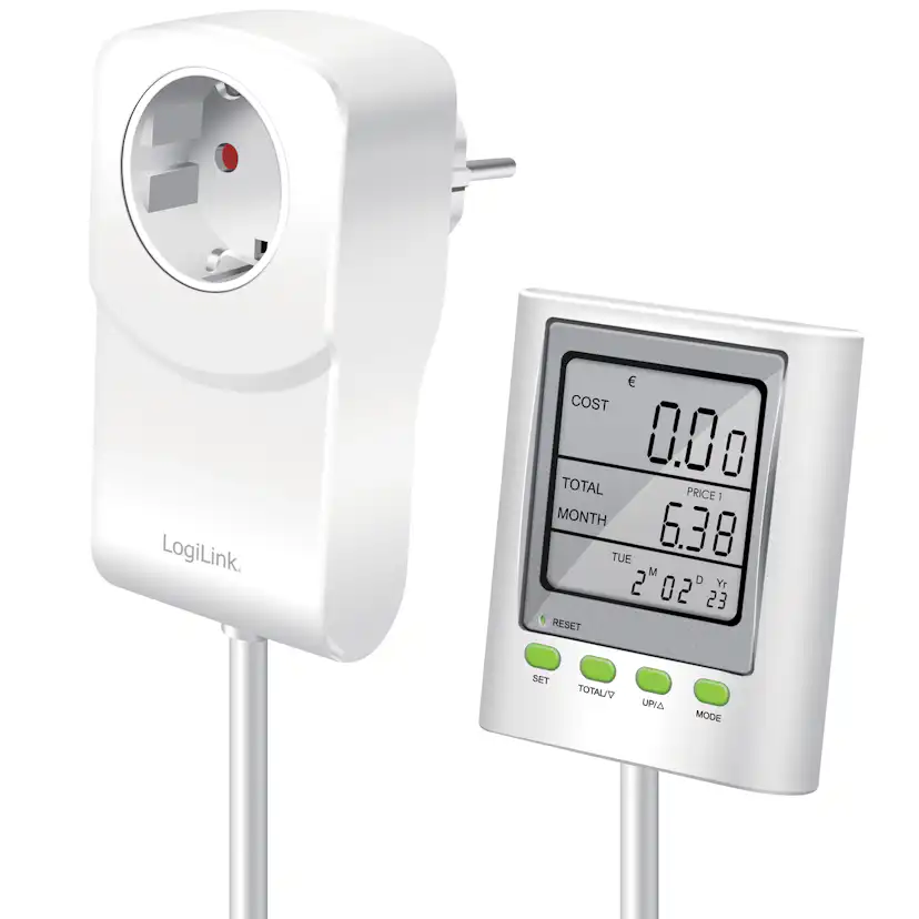 Energimätare LogiLink Med Kostnadsberäkning och Extern Display