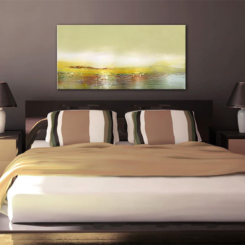 Handmålad Tavla Arkiio Mötande Vågen 120x60