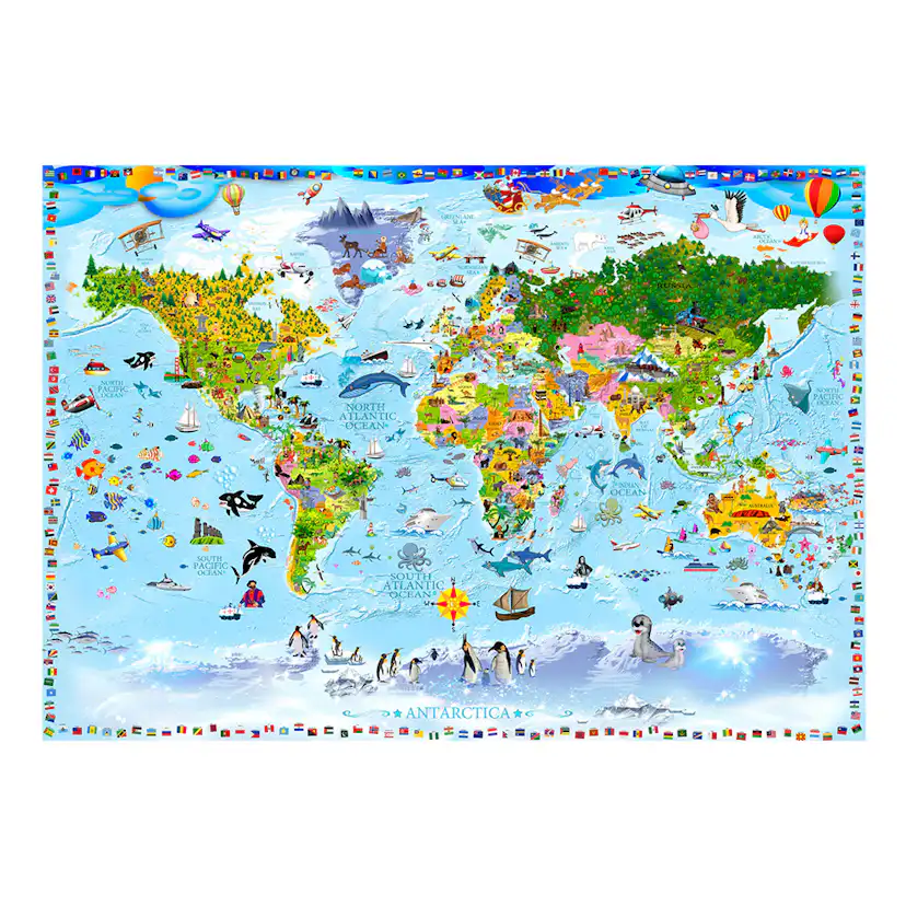 Fototapet Arkiio World Map For Kids