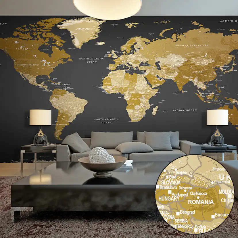Fototapet XXL Arkiio World Map Modern Geography II 500x280 cm