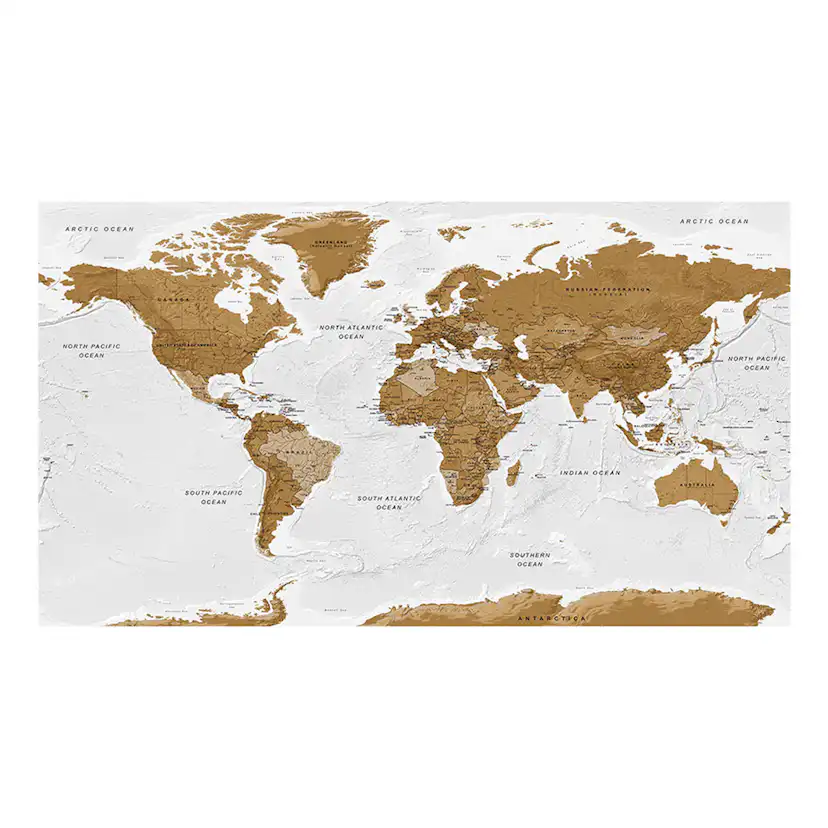 Fototapet XXL Arkiio World Map White Oceans II 500x280 cm
