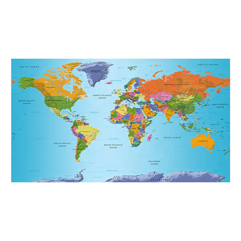 Fototapet XXL Arkiio World Map Colourful Geography II 500x280 cm