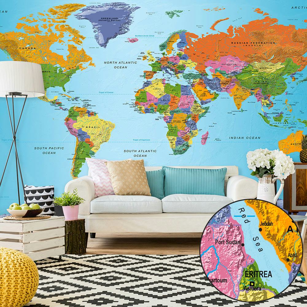 Fototapet XXL Arkiio World Map Colourful Geography II 500x280 cm