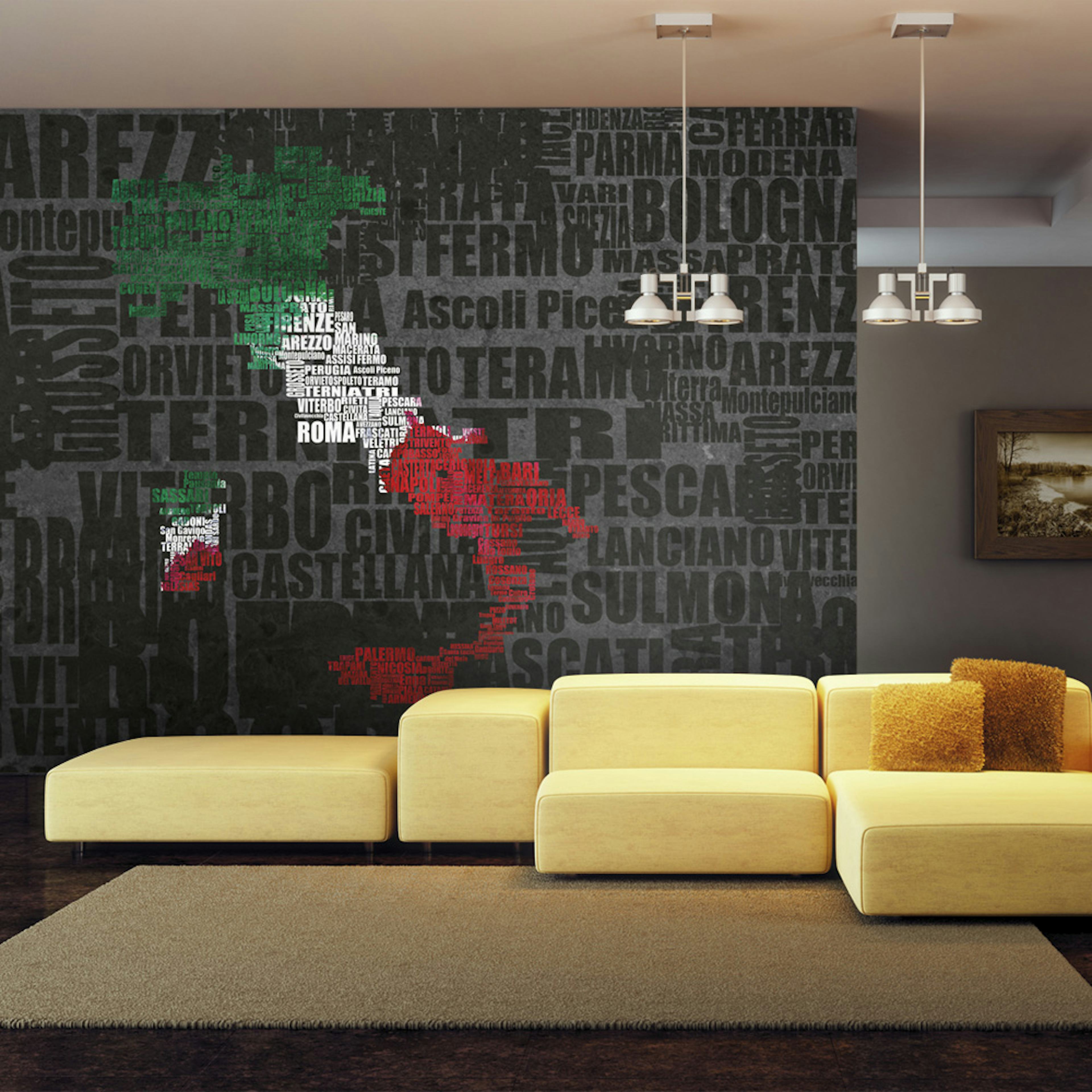 Fototapet Arkiio Text map of Italy 450x270 cm