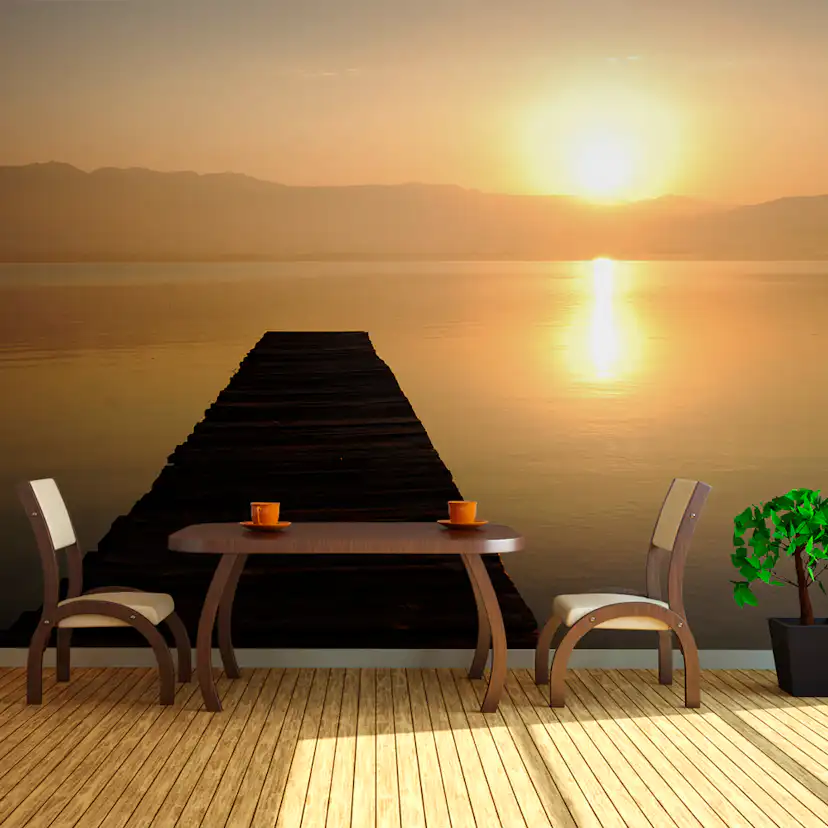 Fototapet XXL Arkiio jetty, lake, sunset 550x270 cm