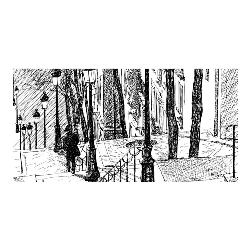 Fototapet XXL Arkiio stairs Montmartre 550x270 cm