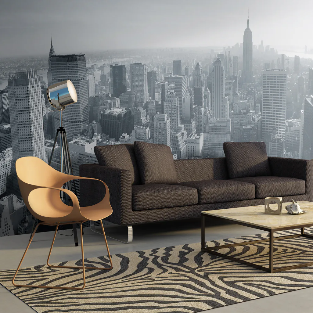 Fototapet XXL Arkiio New Yorks skyline i svart och vitt 550x270 cm